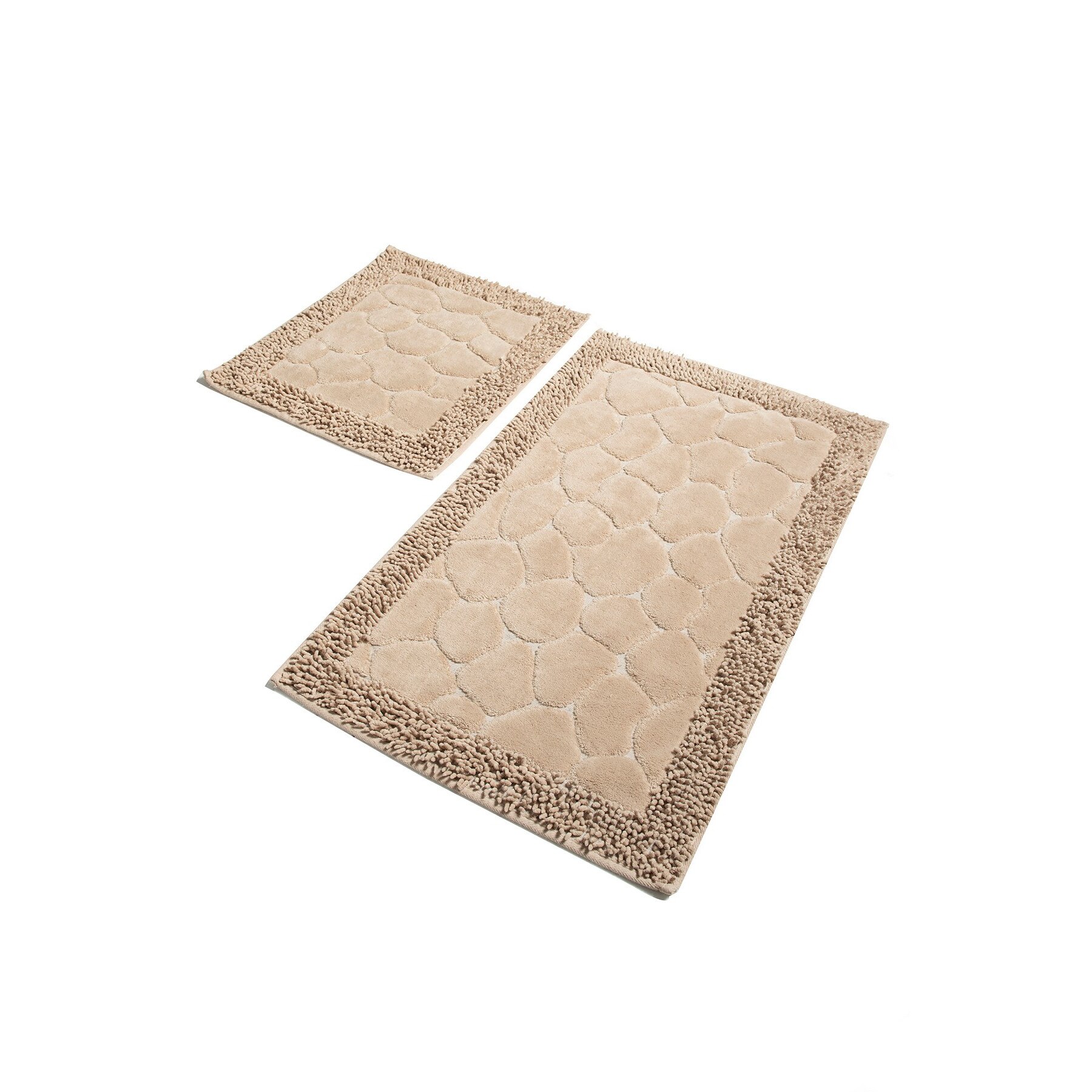 Set 2 covorase baie bumbac, 50x60cm, 60x100cm, Alessia Home, Stone - Beige