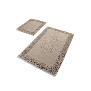 Set 2 covorase baie bumbac, 50x60cm, 60x100cm, Alessia Home, Piante - Beige Set 2 covorase baie bumbac, 50x60cm, 60x100cm, Alessia Home, Piante - Beige