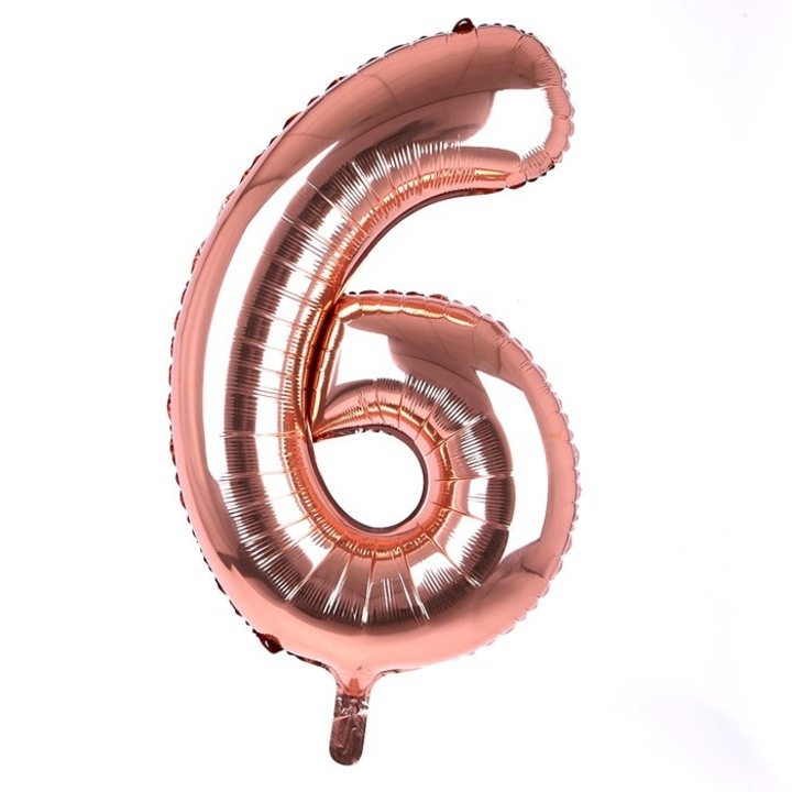 Balon din folie cifra 6, culoare rose gold, 81 cm, It's Party Time