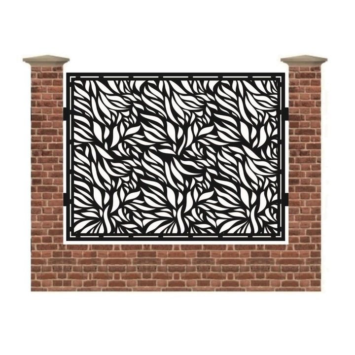 Panou de gard mare din tabla debitata cu plasma FLAMES 1500x1940 mm