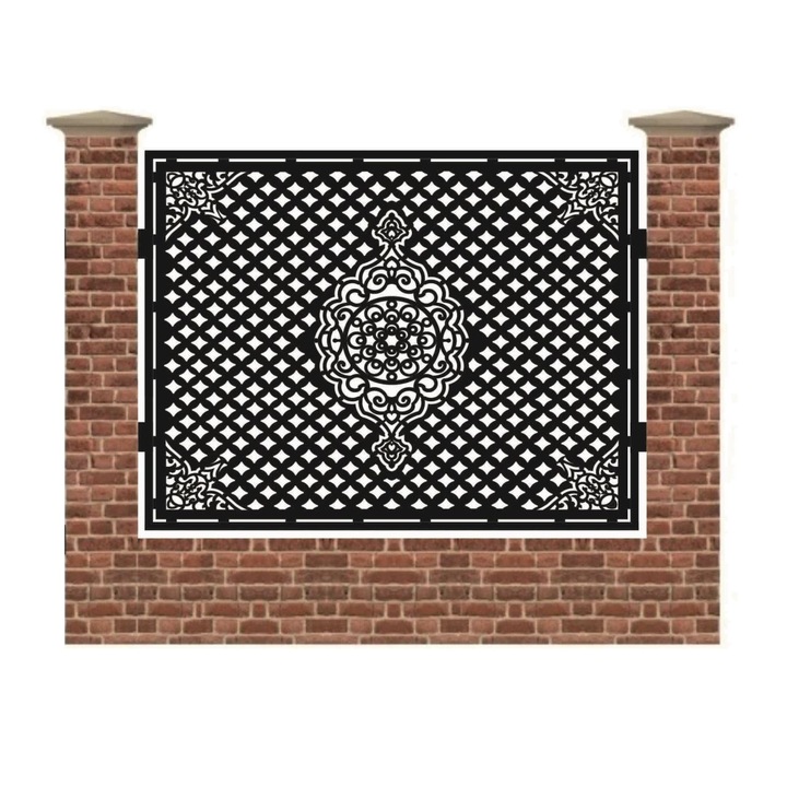 Panou de gard mare din tabla debitata cu plasma MUMBAY 1500x1940 mm