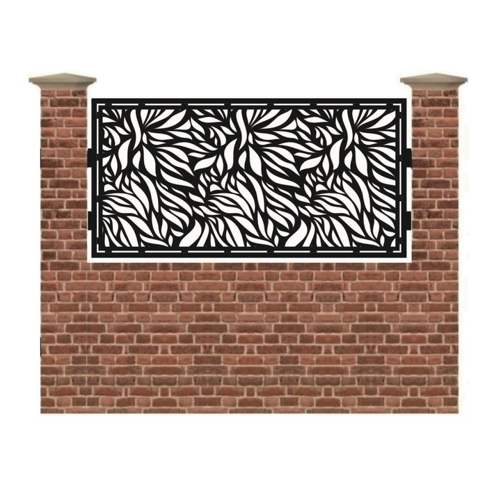 Panou de gard mic din tabla debitata cu plasma FLAMES 990x1940 mm