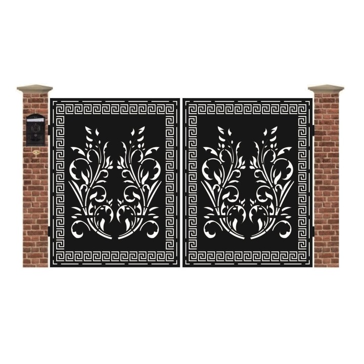 Poarta acces auto mica din tabla debitata cu plasma MAX 174 3000x1940 mm