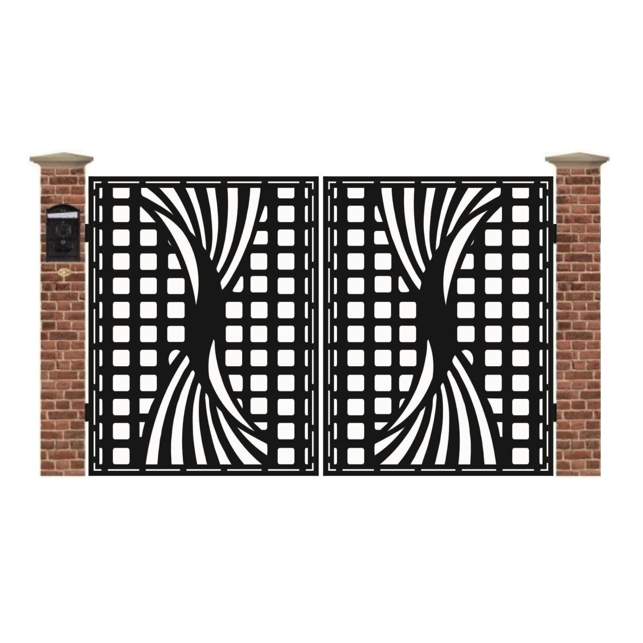 Poarta acces auto mica din tabla debitata cu plasma MAX 3D 3000x1940 mm