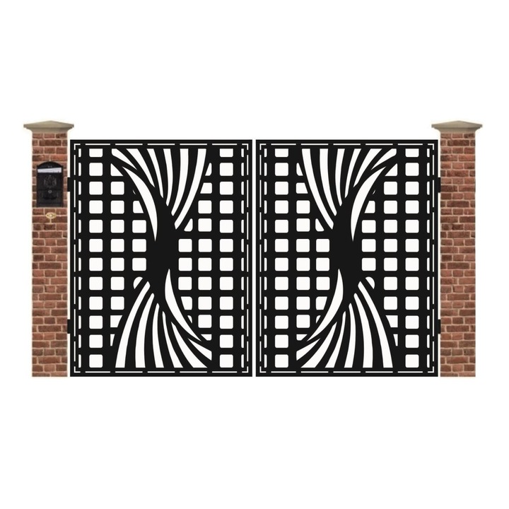 Poarta acces auto mica din tabla debitata cu plasma MAX 3D 3000x1940 mm