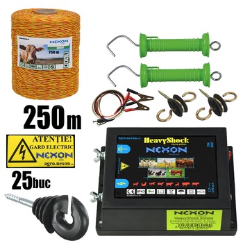 Pachet gard electric NEXON Simple 2.5J 12V , 250m Pachet gard electric NEXON Simple 2.5J 12V , 250m