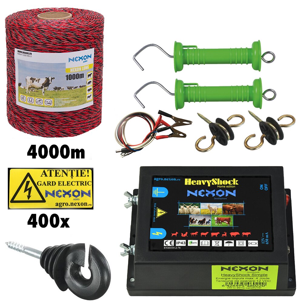 Pachet gard electric NEXON Simple 6.6J 12V , 4000m-90KG