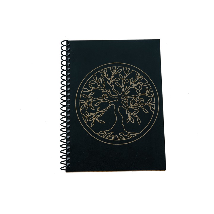Agenda din lemn cu pomul vietii gravat, A5