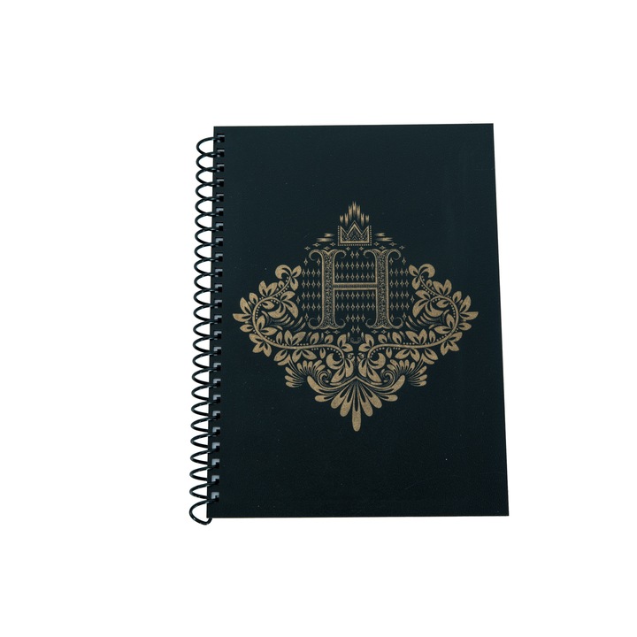 Agenda din lemn gravat cu litera H, A5