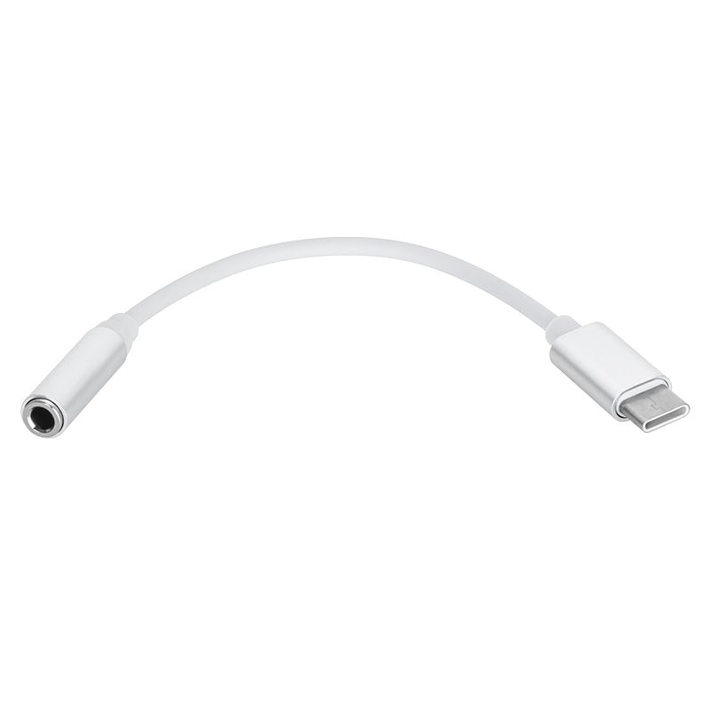 Cablu adaptor USB Tip-C tata - 3.5 mama, Alb