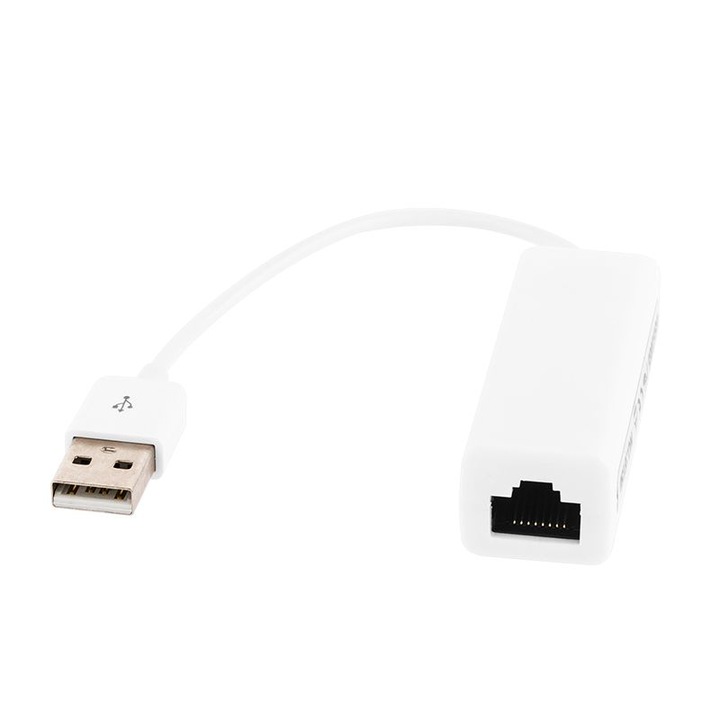 USB2.0 adapter - RJ45 LAN 10/100 MB, fehér