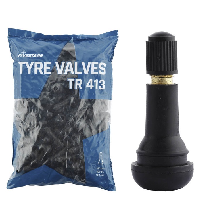 Set valve tubeless, FIVESTARS, tr413, 100 piese