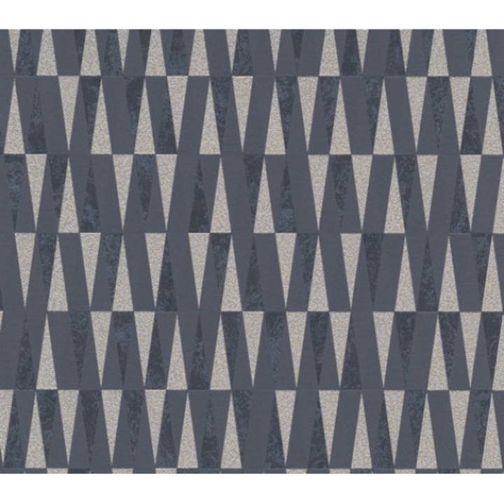 Modern tapéta, geometrikus mintás, vinil hab, csillámmal, mosható, nem szőtt pamut tartón (nem szövött) 10061-15 Arany/Fekete 53cm x 10m