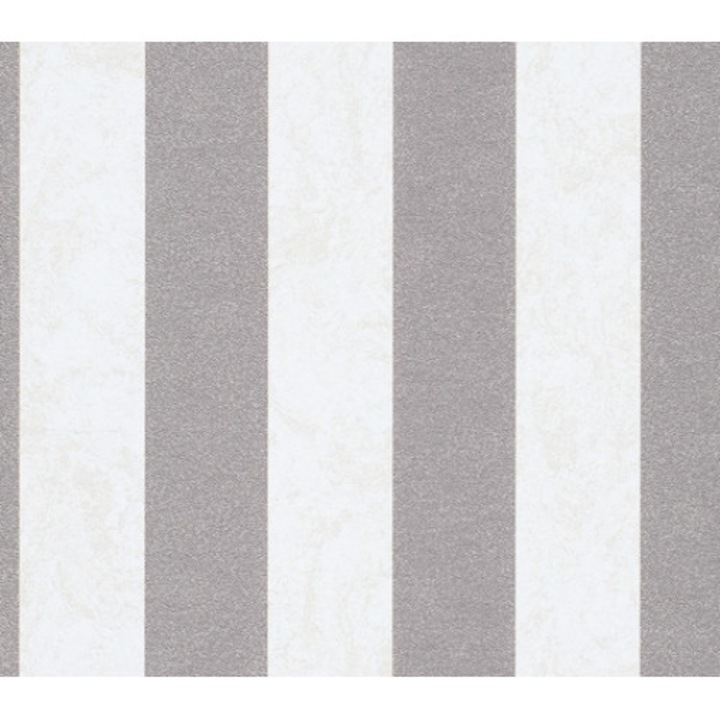 Modern tapéta, csíkos mintás, vinil hab, csillámmal, mosható, nem szőtt pamut tartón (nem szövött) 1007-14 Fehér/Ezüst 53cm x 10m