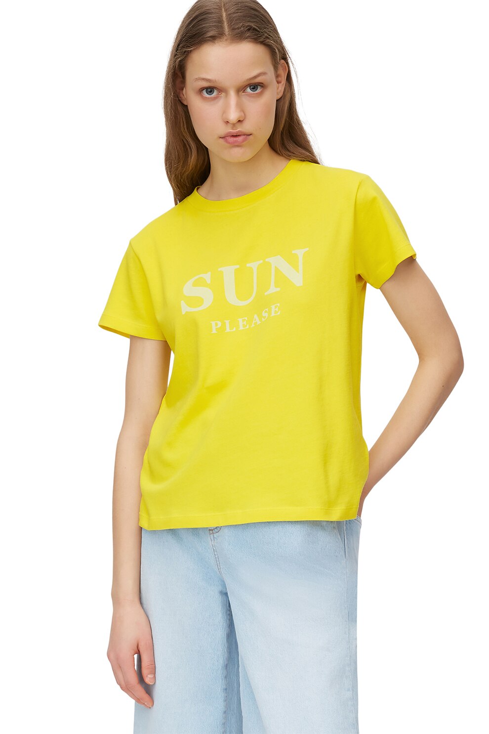 Marc O'Polo, Tricou cu imprimeu text, Galben