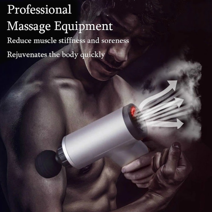 Пистолет BiTec® Професионален вибрационен масажор, 4 сменяеми глави, 6 скорости