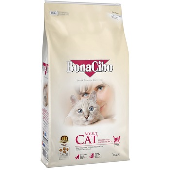 Hrana uscata pentru pisici BonaCibo Adult, Pui, Ansoa & Orez, 5 Kg Hrana uscata pentru pisici BonaCibo Adult, Pui, Ansoa & Orez, 5 Kg