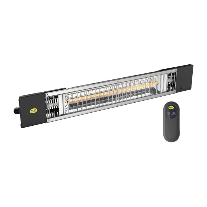 Incalzitor radiant electric pentru terasa MO-EL Iris IR-A 1800 W cu cablu, intrerupator, stecher si telecomanda