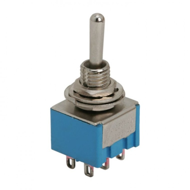 Раменни превключватели 2 вериги, 3A, 250V, ON-OFF-ON, 5 броя опаковка