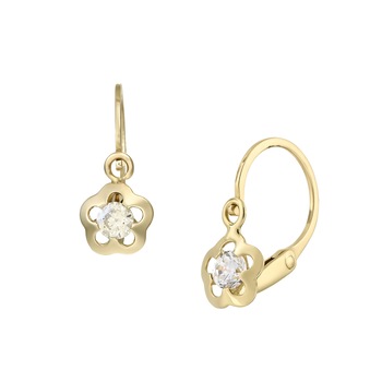 Cercei aur galben 14K pentru nou nascuti, tortite, MOSV Cercei aur galben 14K pentru nou nascuti, tortite, MOSV