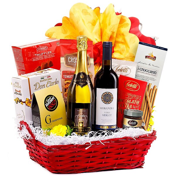 Cos cadou Red Flowers, GourmetGift, 3130g