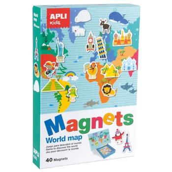 Joc magnetic APLI - World map, 40 piese Joc magnetic APLI - World map, 40 piese