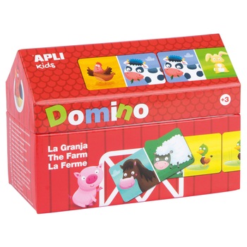 Joc domino APLI - Little house farm, 28 piese Joc domino APLI - Little house farm, 28 piese