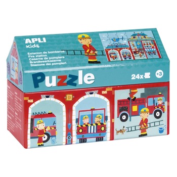 Puzzle APLI - Fire station, 24 piese Puzzle APLI - Fire station, 24 piese