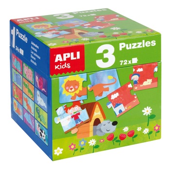 Puzzle 3 in 1 APLI - Cube, 72 piese Puzzle 3 in 1 APLI - Cube, 72 piese