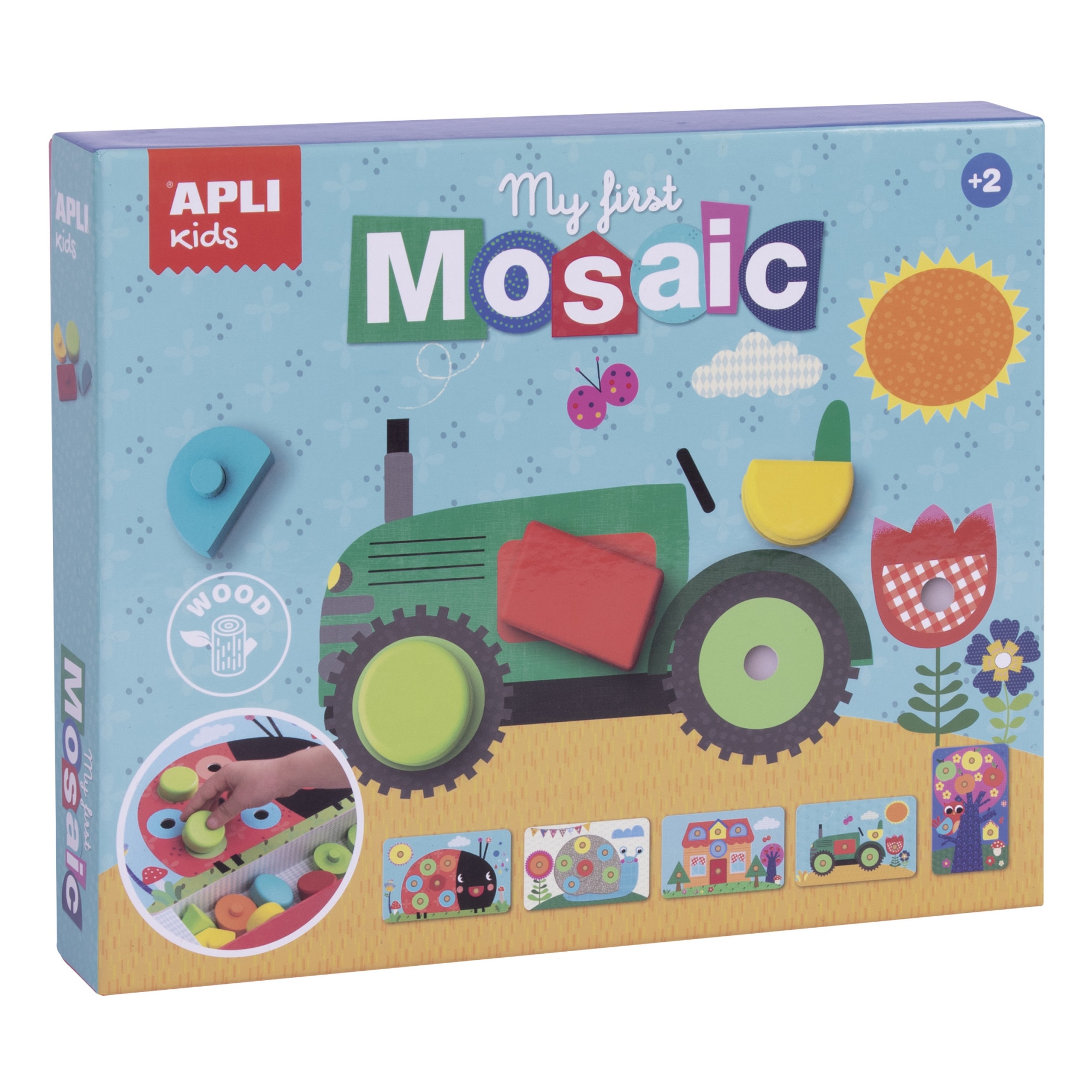 Joc educativ APLI - My first wooden mosaic, 15 piese
