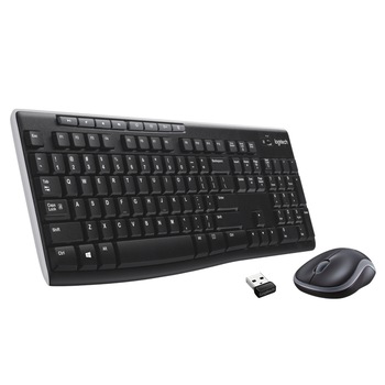 Kit wireless tastatura + mouse Logitech MK270, Negru Kit wireless tastatura + mouse Logitech MK270, Negru