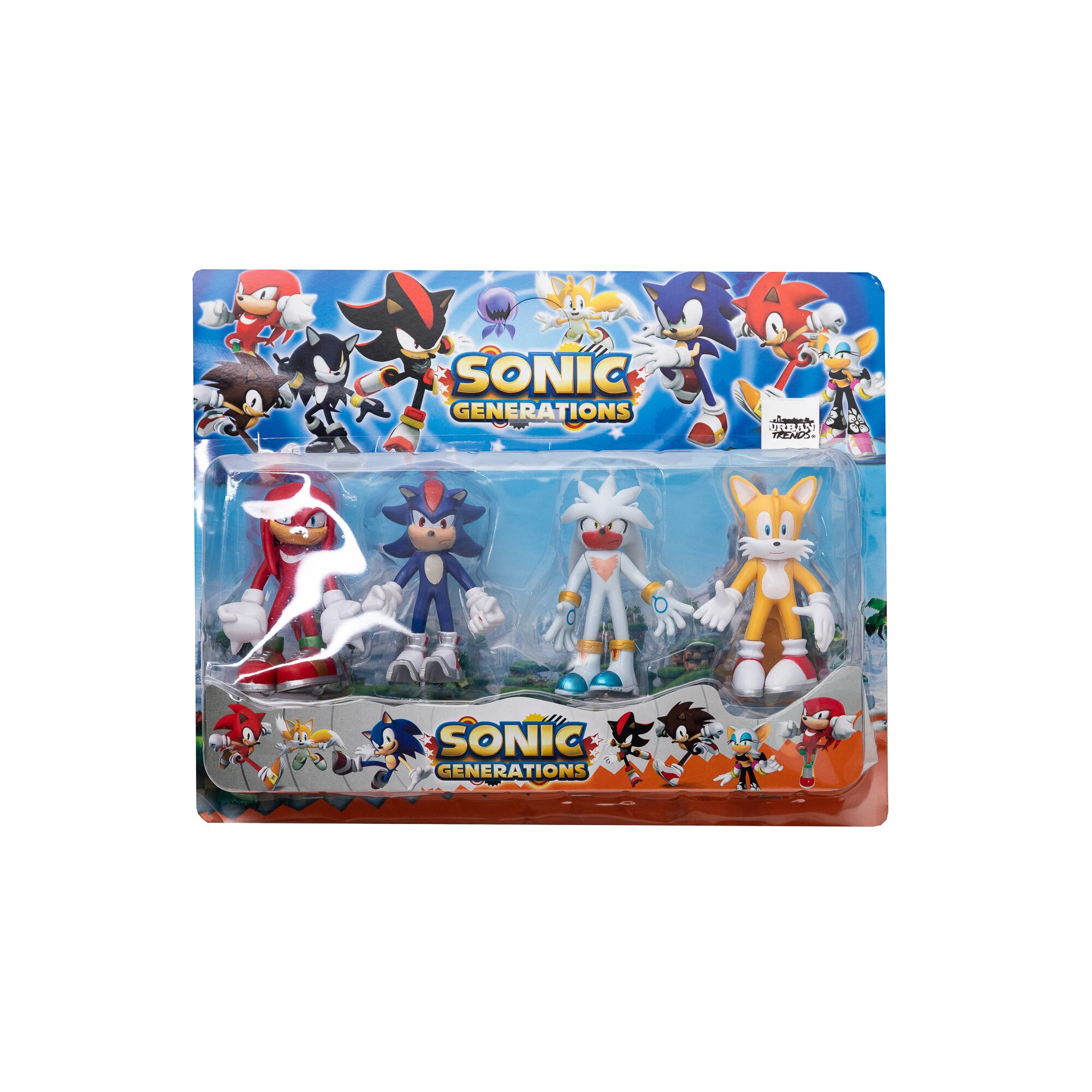 Set 4 figurine eroi SuperSonic, 15 cm, + 3 ani, Urban Trends ®