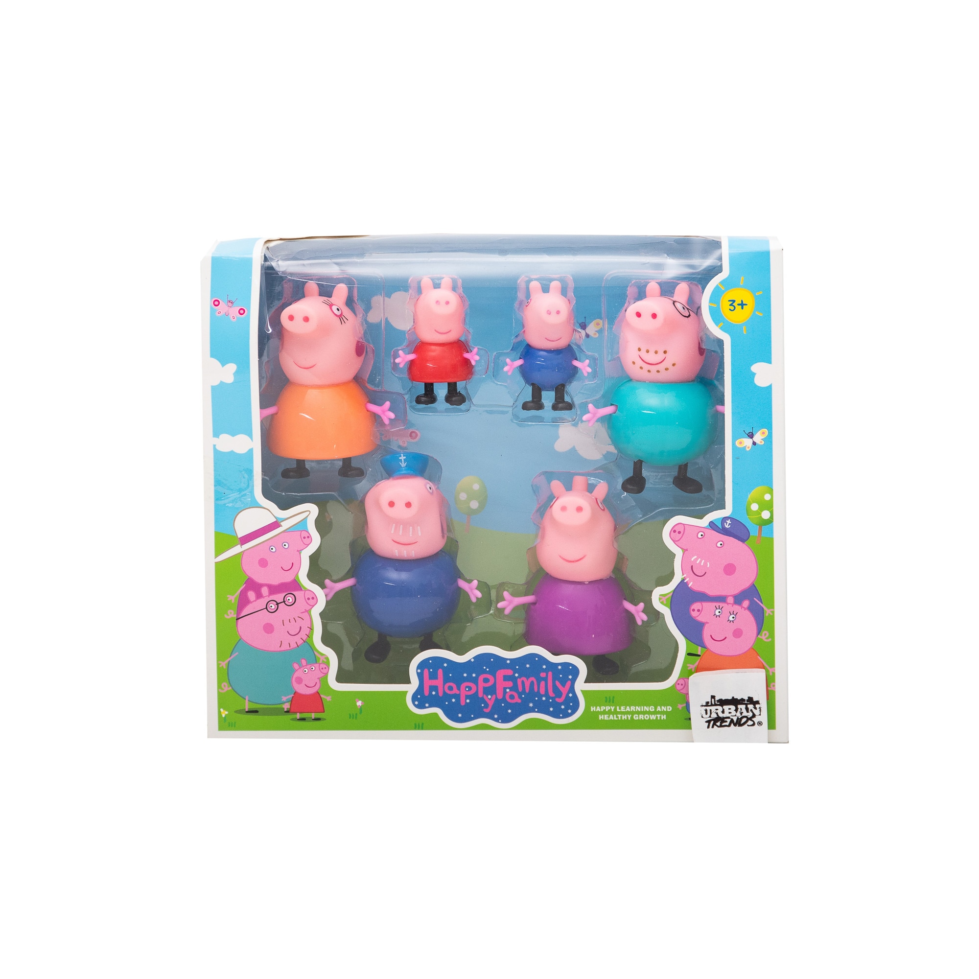 Set 6 figurine Peppa Pig, 25 cm, + 3 ani, Urban Trends ®