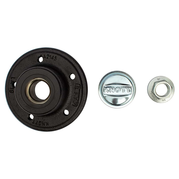 Butuc cu rulment pentru axa nefranata KNOTT 5x112, set piulite capac