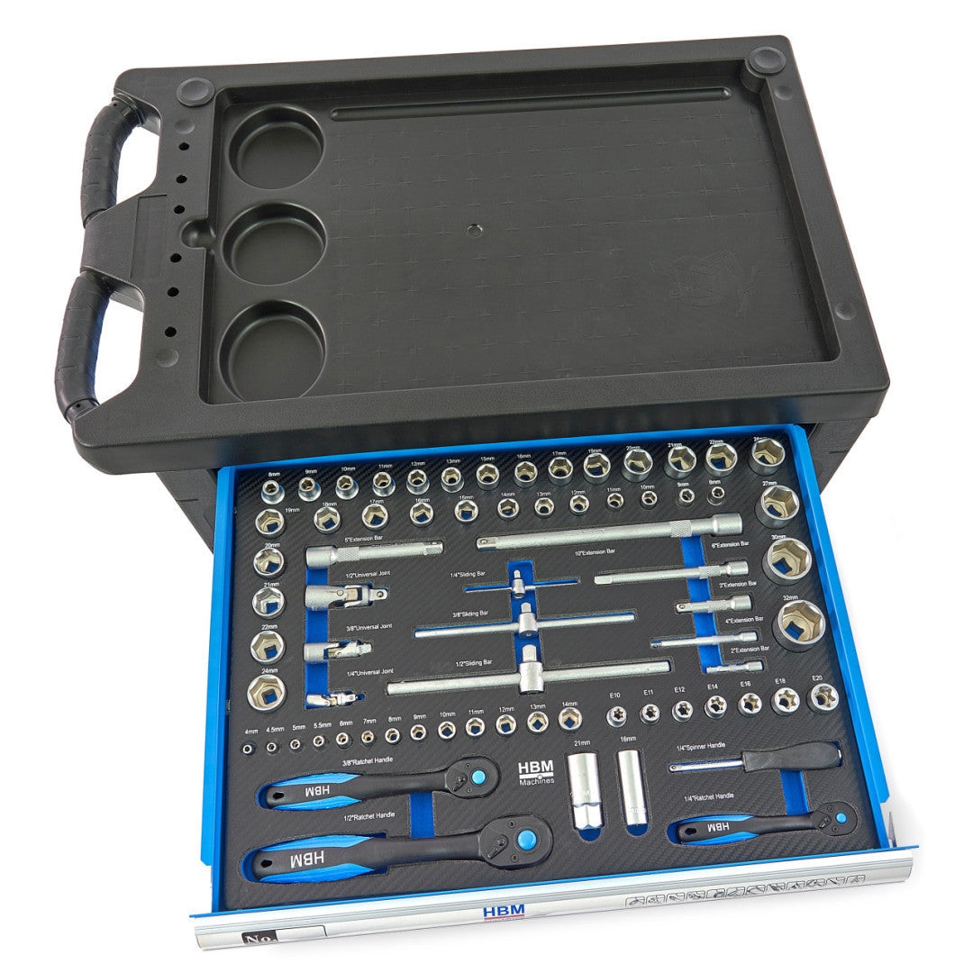 ohmiequipment Larda LardaHalfInnerセット Dulap scule echipat, HBM, 7 sertare, 196 piese, albastru - eMAG.ro
