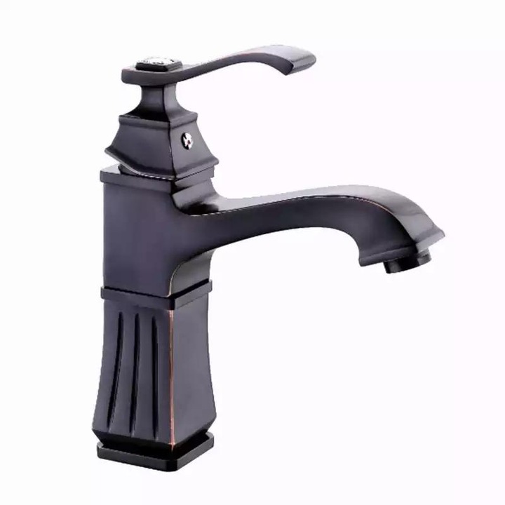 TRENDY S Mosdócsaptelep, pultra szerelhető, retró, antik fekete