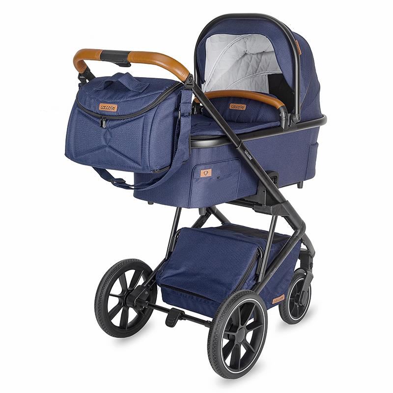 Carucior 3 in 1 Coccolle Nessia pana la 22 kg cu toate accesoriile incluse, Navy Blue