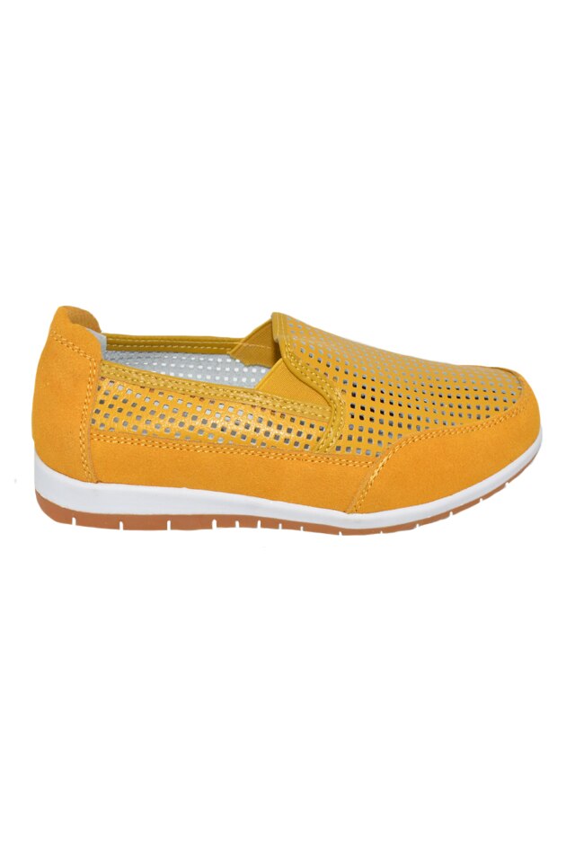 Balerini perforati,model deosebit cu talpa comoda,D&J Exclussive, Galben