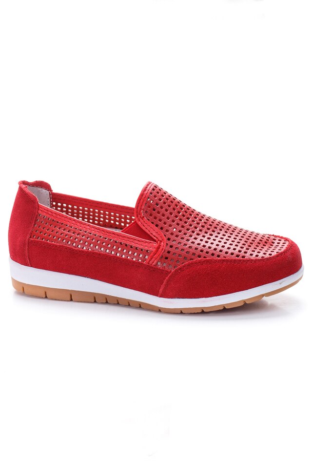 Balerini perforati,model deosebit cu talpa comoda,D&J Exclussive, Rosu