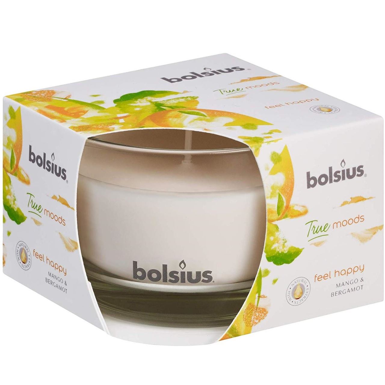 Lumanare parfumata Bolsius Jar True Scents 50/80 mm, Mango si Bergamota