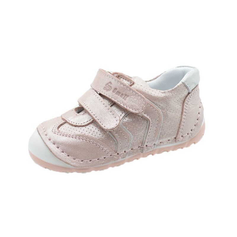 Pantofi ortopedici din piele, pentru fete, Small Foot, inchidere velcro, Roz