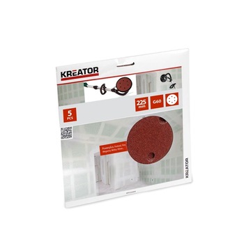 Set 5 discuri hartie abraziva, Krt232004 smirghel granulatie G 60 cu prindere scai pentru slefuitor glet pereti, tavan, rigips pentru modele Powerplus, diametru225 Set 5 discuri hartie abraziva, Krt232004 smirghel granulatie G 60 cu prindere scai pentru slefuitor glet pereti, tavan, rigips pentru modele Powerplus, diametru225