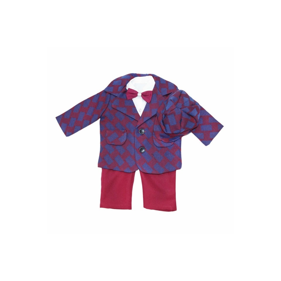 Costum pentru baieti, 5 piese, grena, dae6663, 1-3 luni