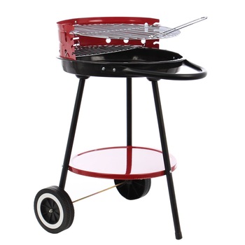 Gratar de gradina, cu carbuni, Grillchef , din metal, cu roti deplasare D 43 cm Gratar de gradina, cu carbuni, Grillchef , din metal, cu roti deplasare D 43 cm