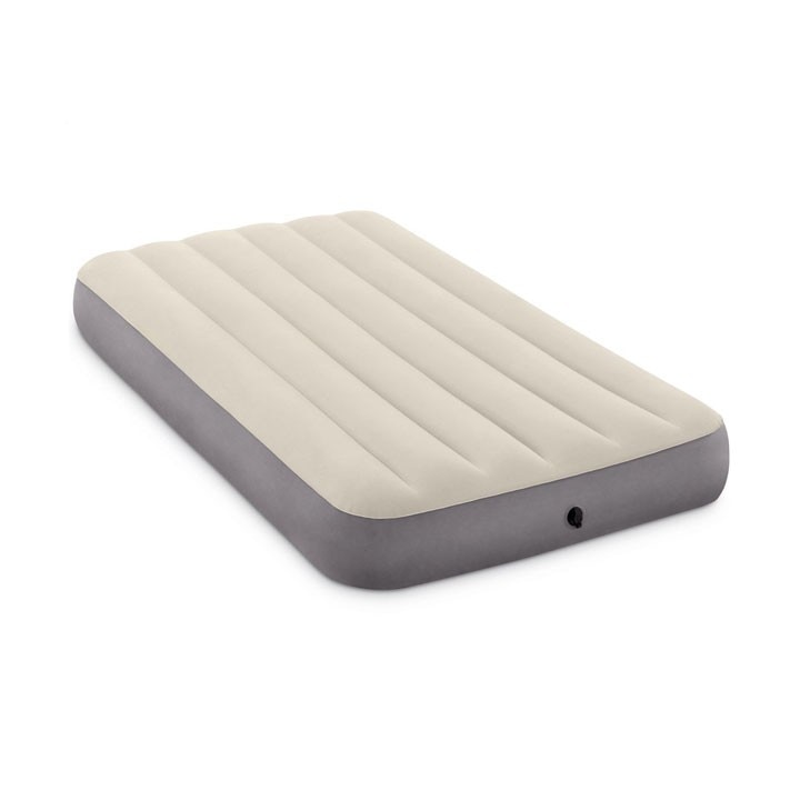 Saltea gonflabila pentru camping, Intex Deluxe 64101, 1 loc, alb/gri, 191 x 99 x 25 cm