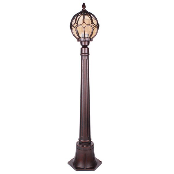 Felinar Erica, Omnia, E27, IP 44, Aluminiu/Sticla, 103 cm, Bronz