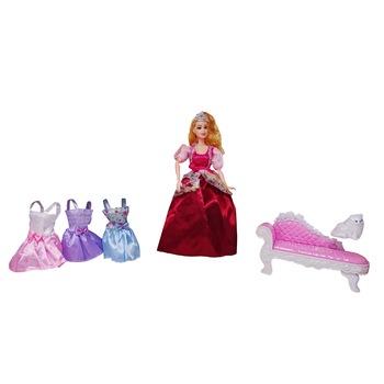 Papusa Printesa cu Garderoba si Mobilier Papusa Printesa cu Garderoba si Mobilier