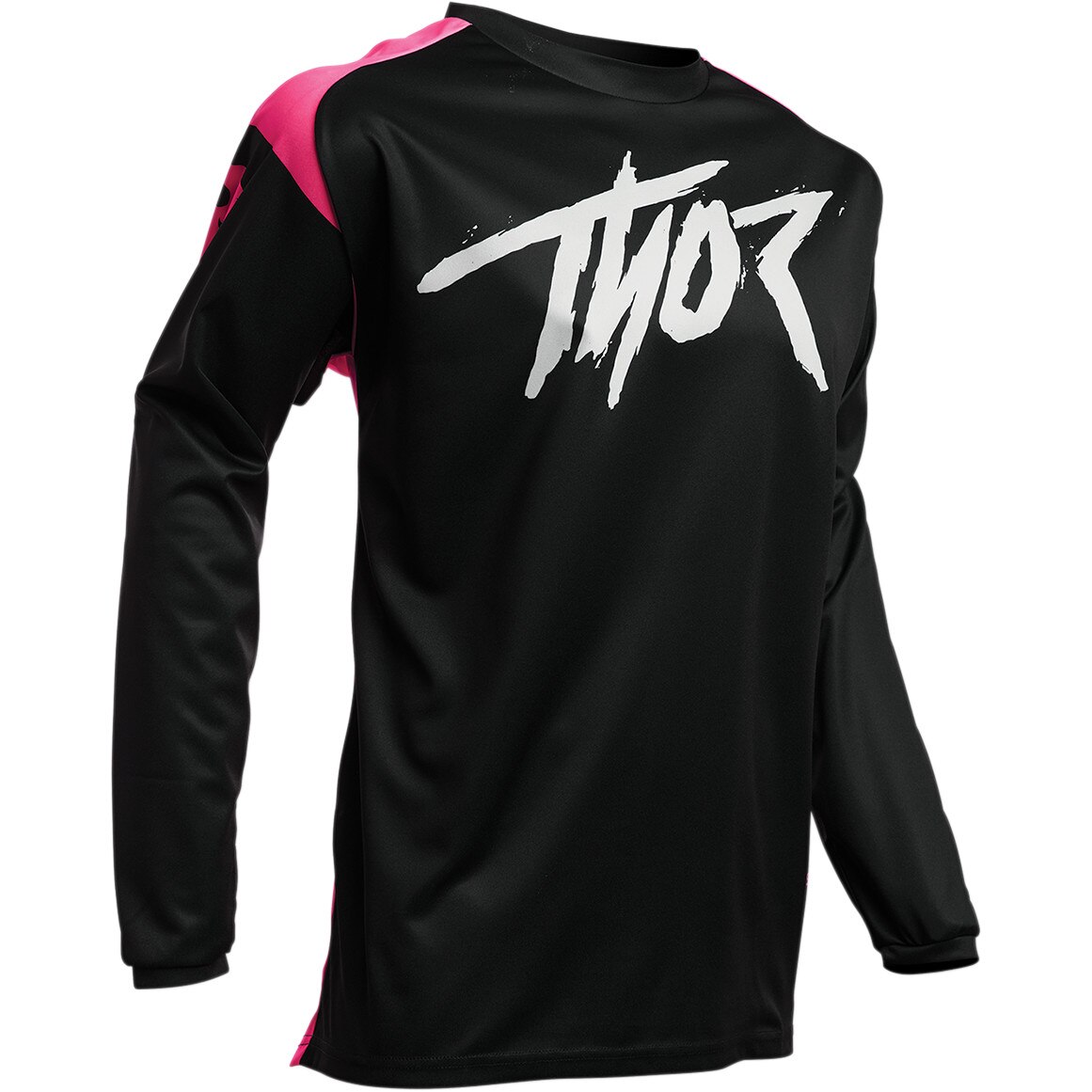 Tricou cu maneca lunga motocross Thor Sector Link negru/roz L