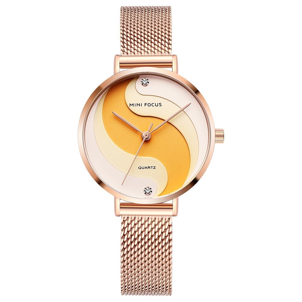 Ceas pentru femei Mini Focus Crystal Clear cu cristale, Rose