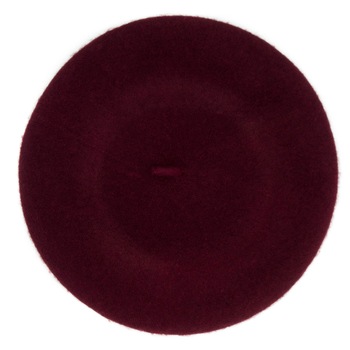 Bereta de dama, Visiniu, Buticcochet, 100% lana - BSC268 Bereta de dama, Visiniu, Buticcochet, 100% lana - BSC268